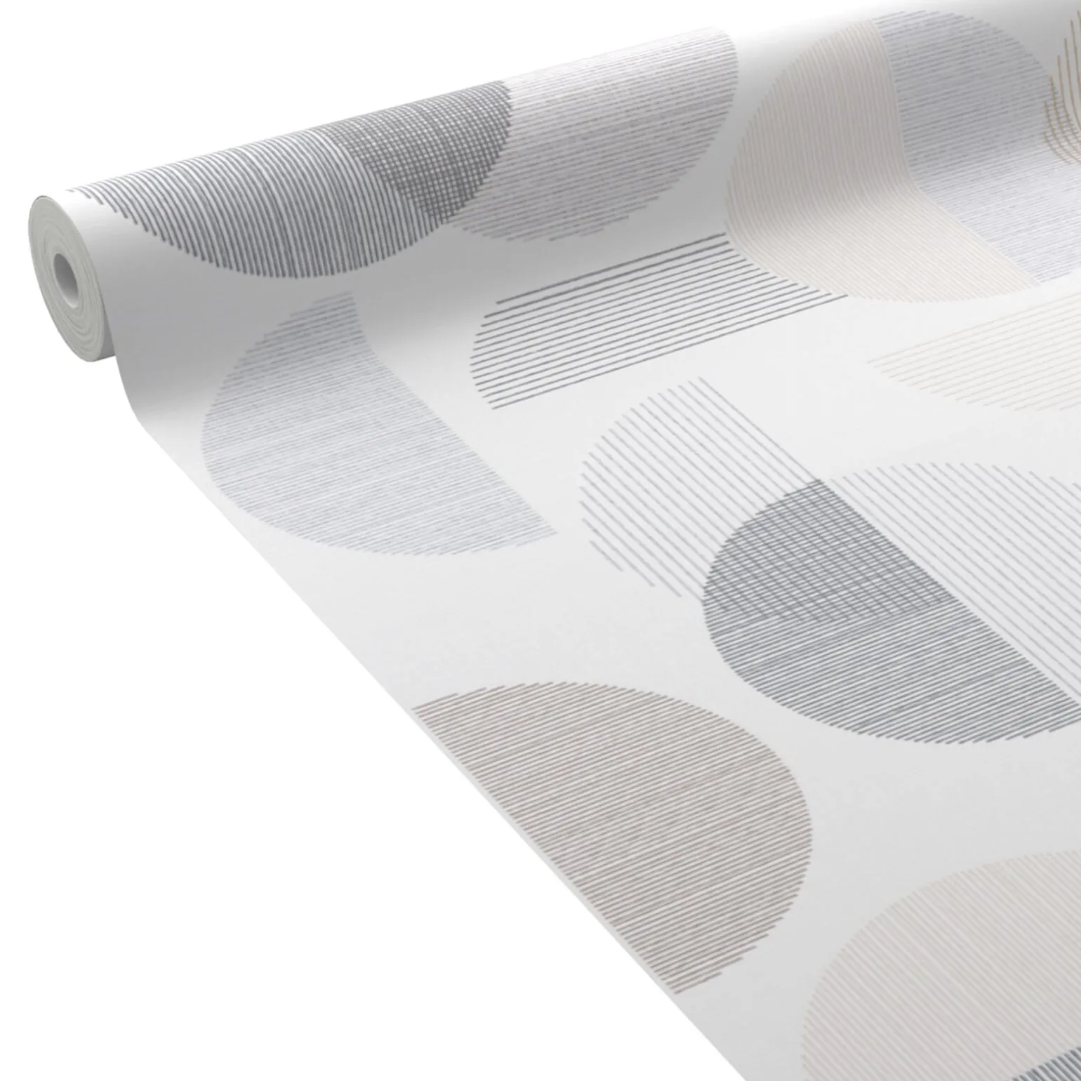 Papier peint intissé RING coloris blanc et gris - 4MURS