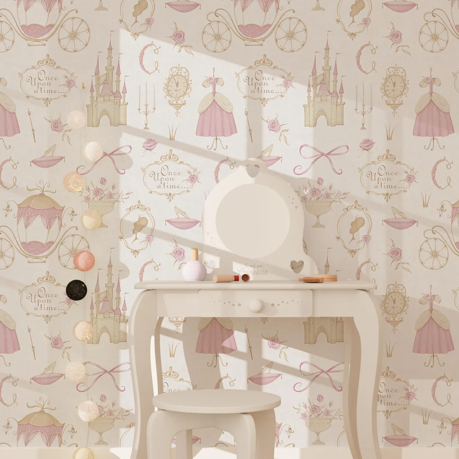 Papier peint intissé ROSALY LAND coloris rose dragée - 4MURS