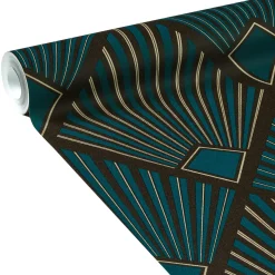 Papier peint intissé TAMARA coloris bleu paon - 4MURS