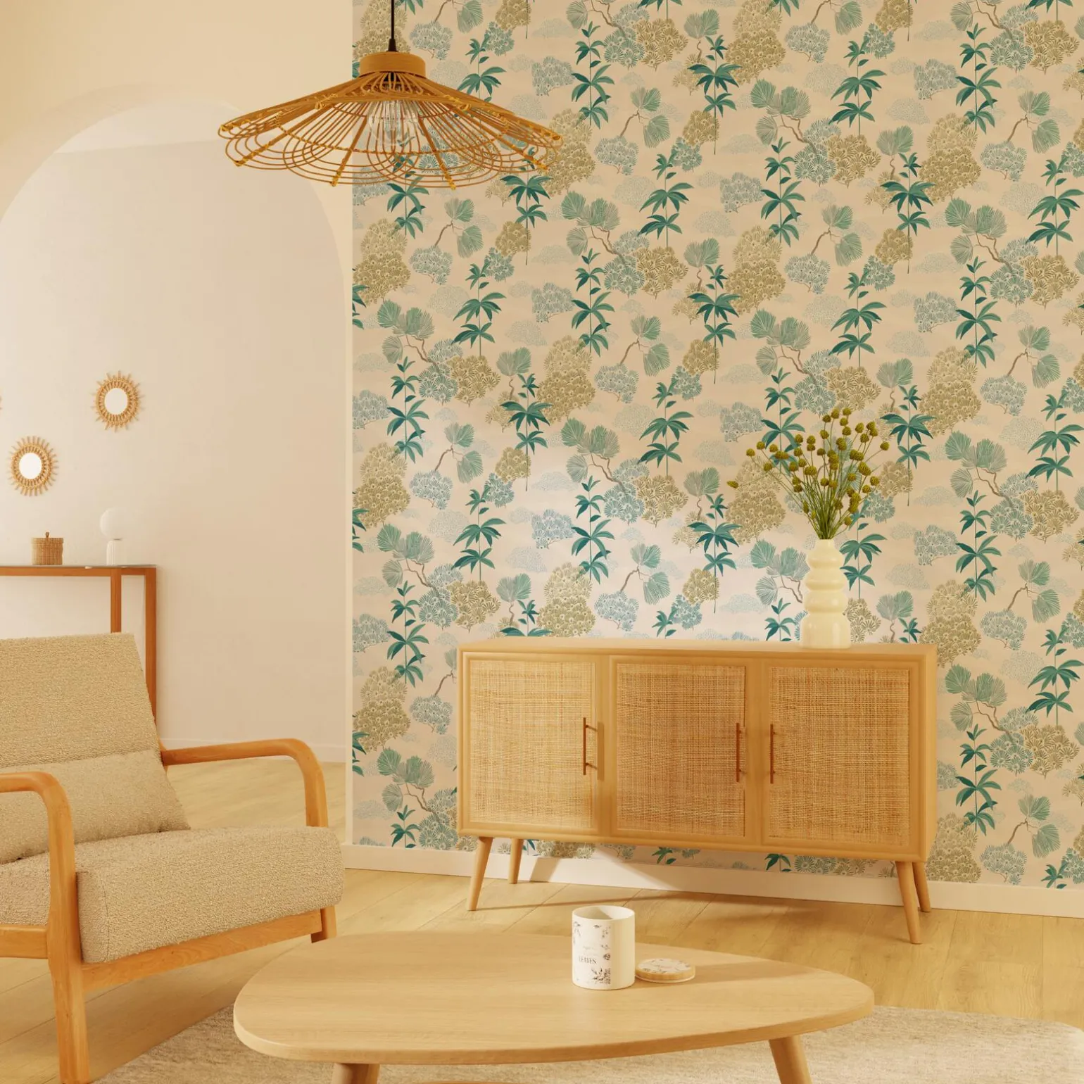 Papier peint intissé TAYA coloris bleu azur - 4MURS