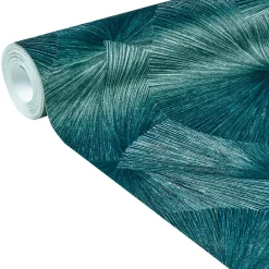 Papier peint intissé YANG coloris bleu paon - 4MURS