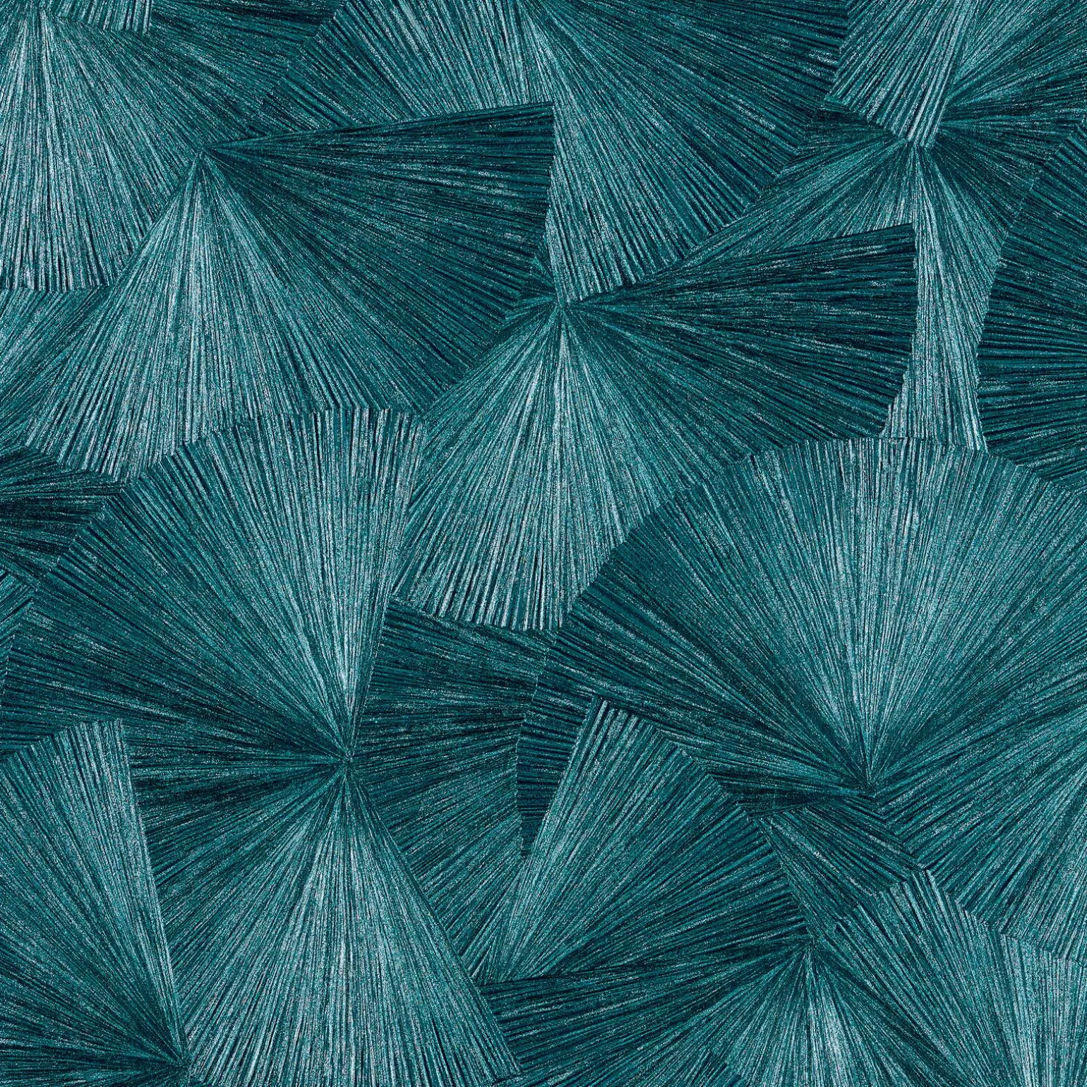 Papier peint intissé YANG coloris bleu paon - 4MURS