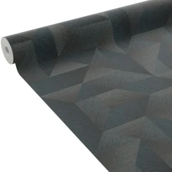 Papier peint intissé ZAKARY coloris bleu grisé et taupe - 4MURS
