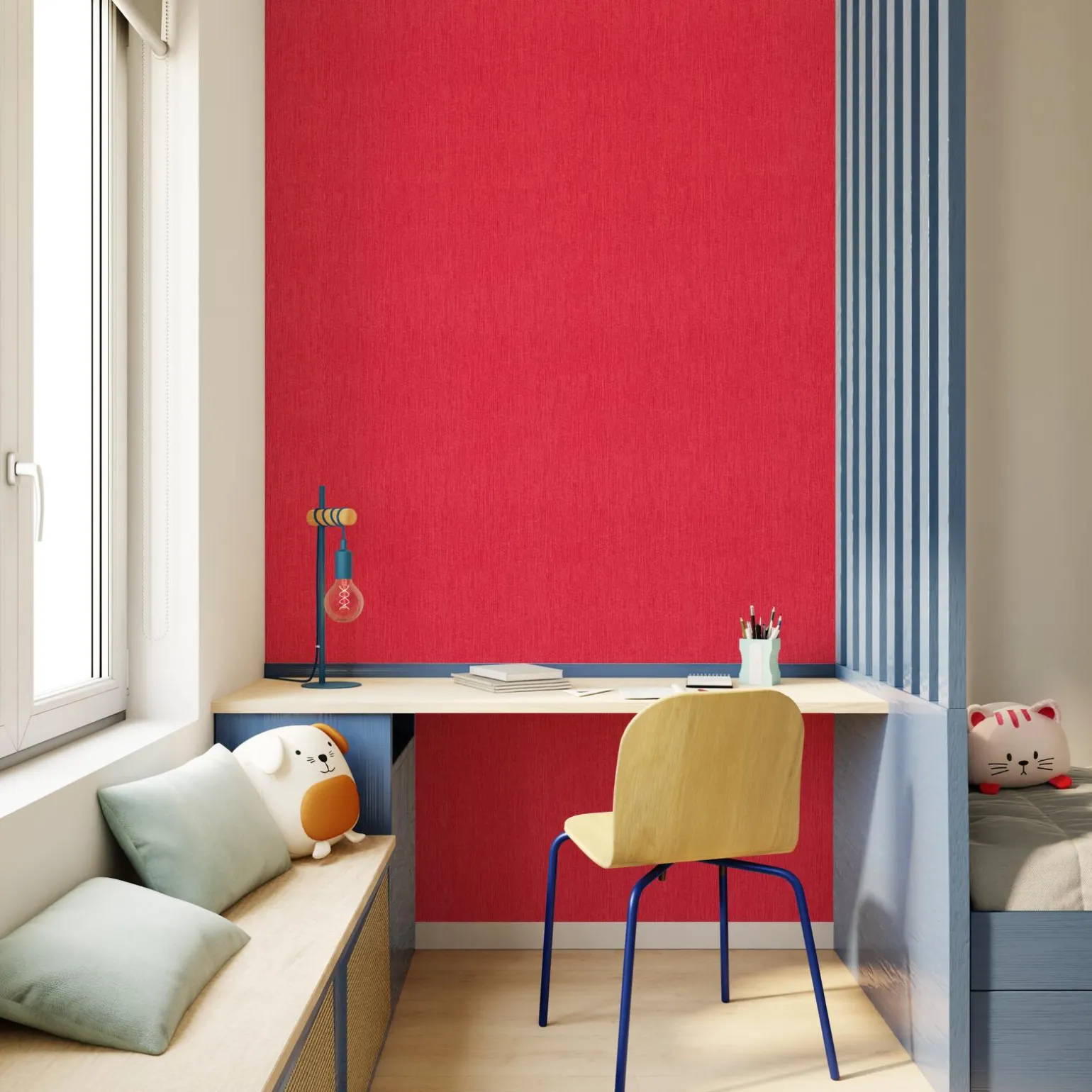 Papier peint PANAMA coloris rouge coquelicot - 4MURS