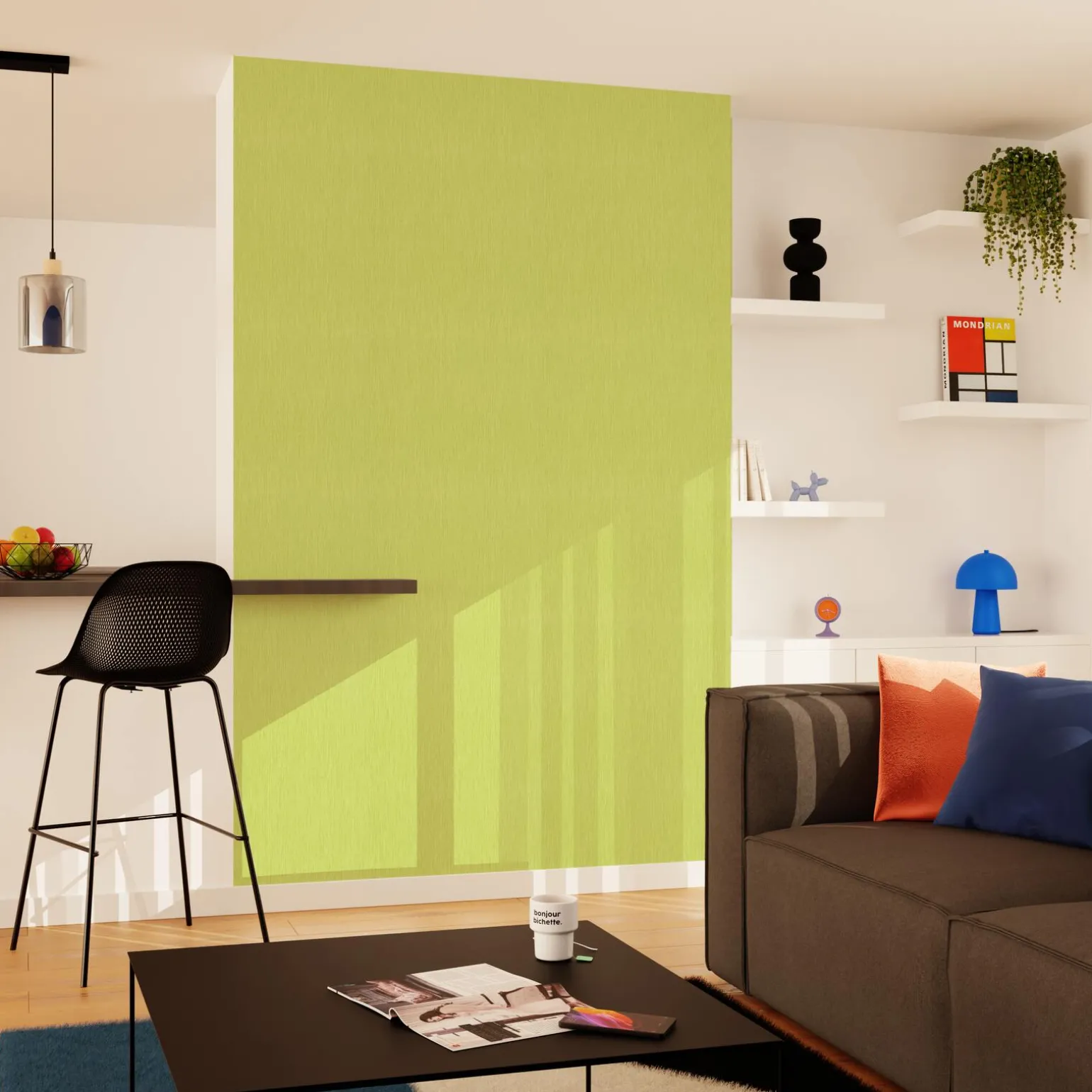 Papier peint PANAMA coloris vert pistache - 4MURS