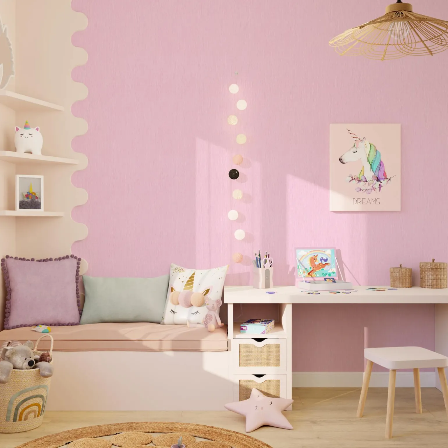 Papier peint PANAMA coloris rose barbapapa - 4MURS