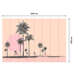 Papier peint panoramique XL MIAMI WALK 400 x 270 cm rose abricot