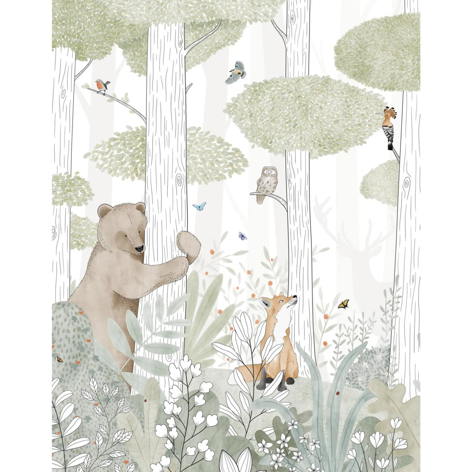 Papier peint panoramique L CALM FOREST SMALL LIFE 200 x 270 cm - 4MURS