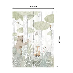 Papier peint panoramique L CALM FOREST SMALL LIFE 200 x 270 cm - 4MURS