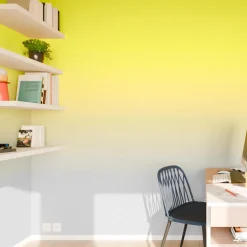 Papier peint panoramique XL MYRIEL 400 x 270 cm jaune et gris perle