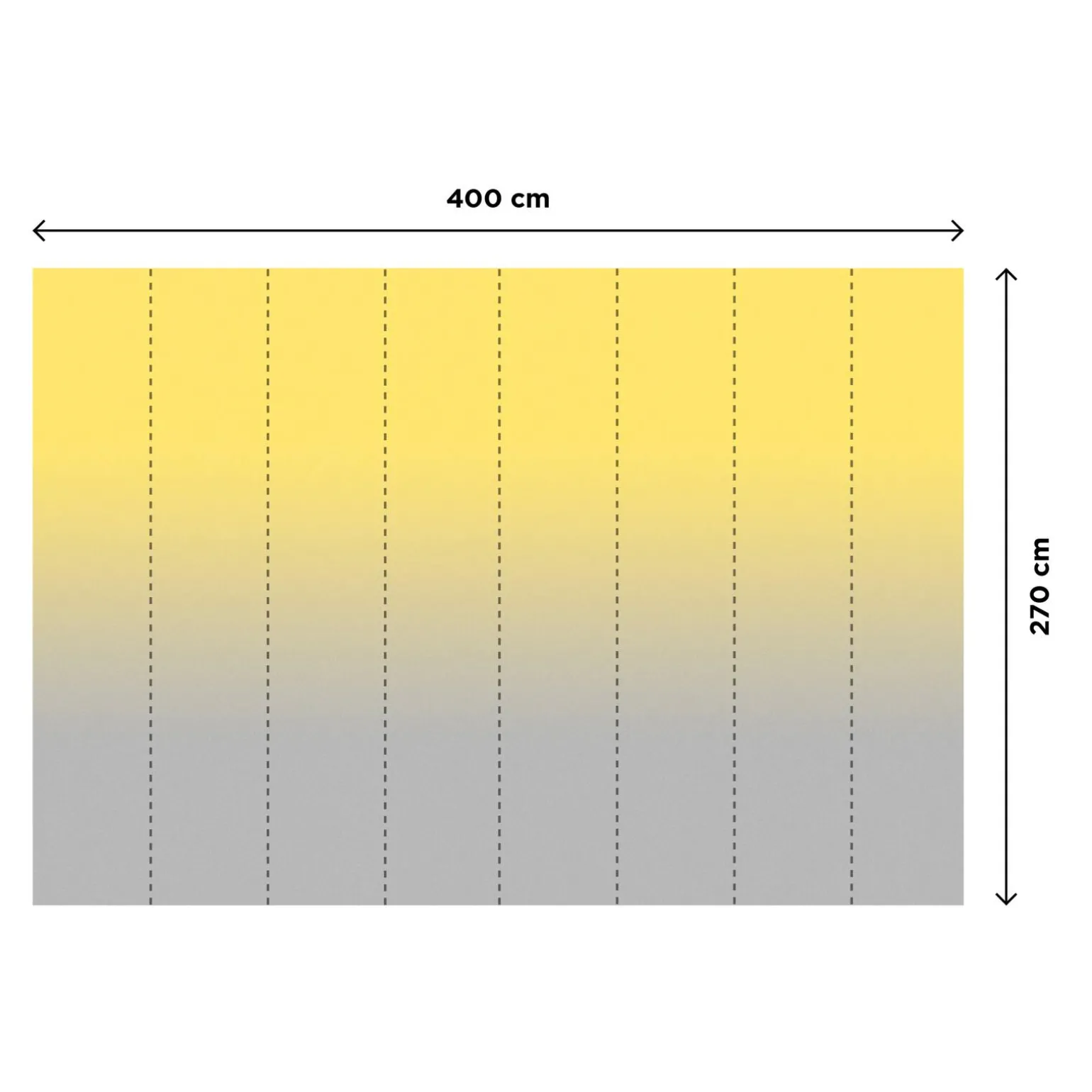 Papier peint panoramique XL MYRIEL 400 x 270 cm jaune et gris perle