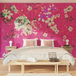 Papier peint panoramique XL FLAID 400 x 270 cm fuchsia - 4MURS