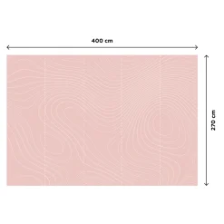 Papier peint panoramique XL ZENNA 400 x 270 cm rose poudré - 4MURS