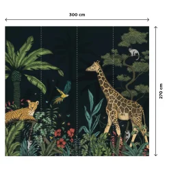 Papier peint panoramique XL NIGHT COLOR JUNGLE 300 x 270 cm - 4MURS