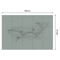 Papier peint panoramique XL WALLY 400 x 270 cm vert de gris - 4MURS