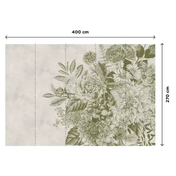 Papier peint panoramique XL RACIMO 400 x 270 cm vert olive - 4MURS