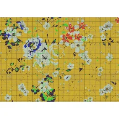 Papier peint panoramique XL FLAID 400 x 270 cm jaune bouton d'or