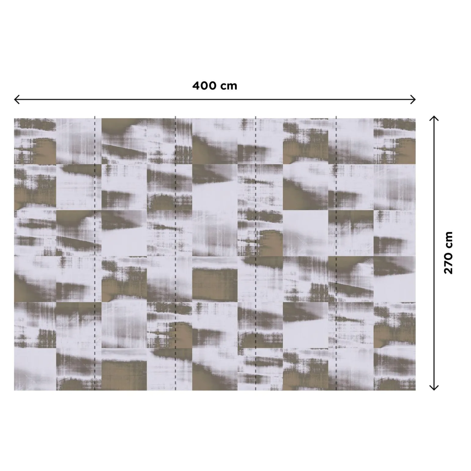 Papier peint panoramique XL PATCHY 400 x 270 cm taupe - 4MURS