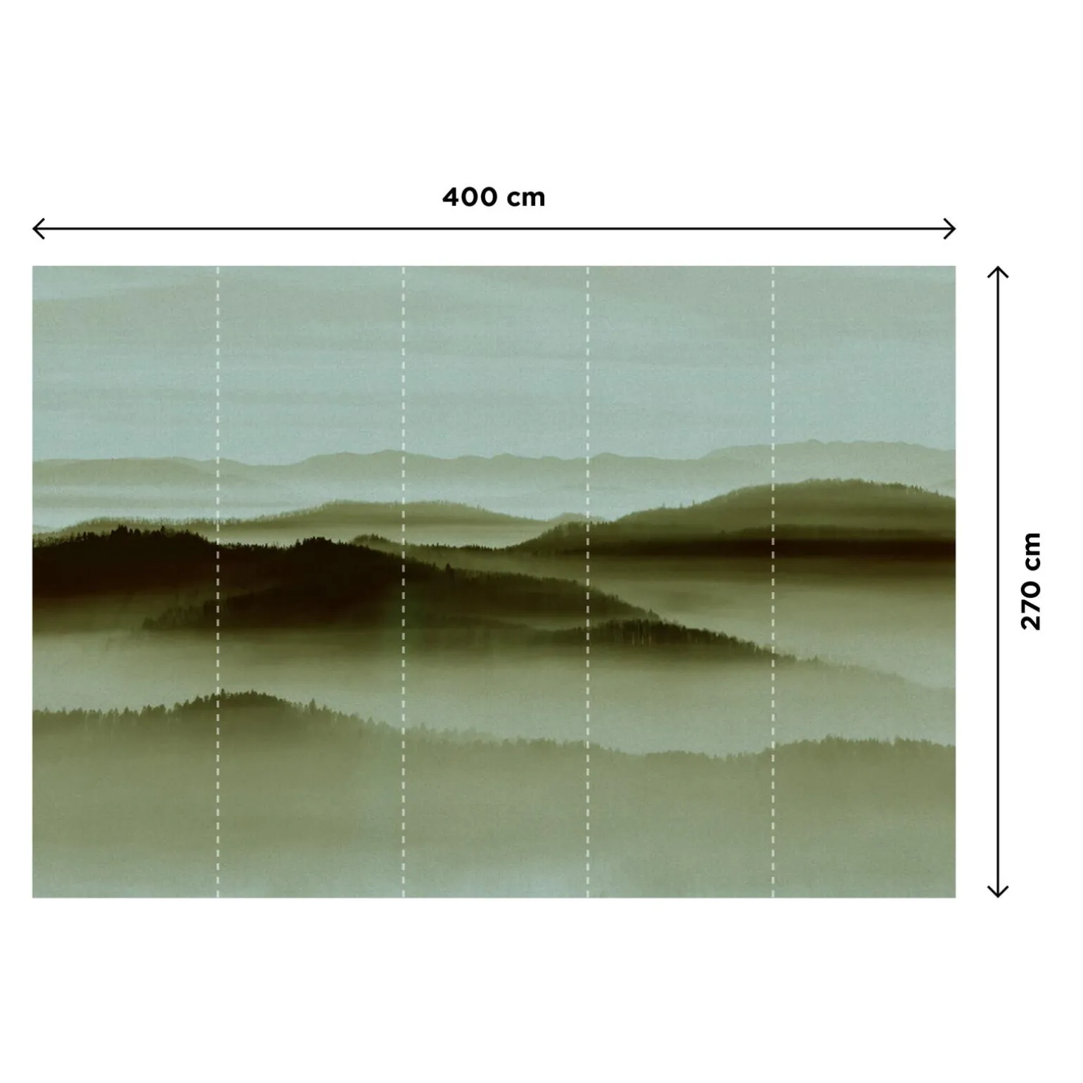Papier peint panoramique XL DENALI 400 x 270 cm vert olive - 4MURS