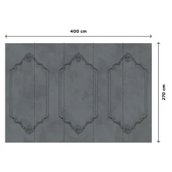Papier peint panoramique XL AGNES 400 x 270 cm gris moyen - 4MURS