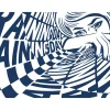 Papier peint panoramique XL RAINING DAY X NAIRONE 360 x 270 cm bleu jean