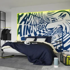 Papier peint panoramique XL RAINING DAY X NAIRONE 360 x 270 cm bleu jean