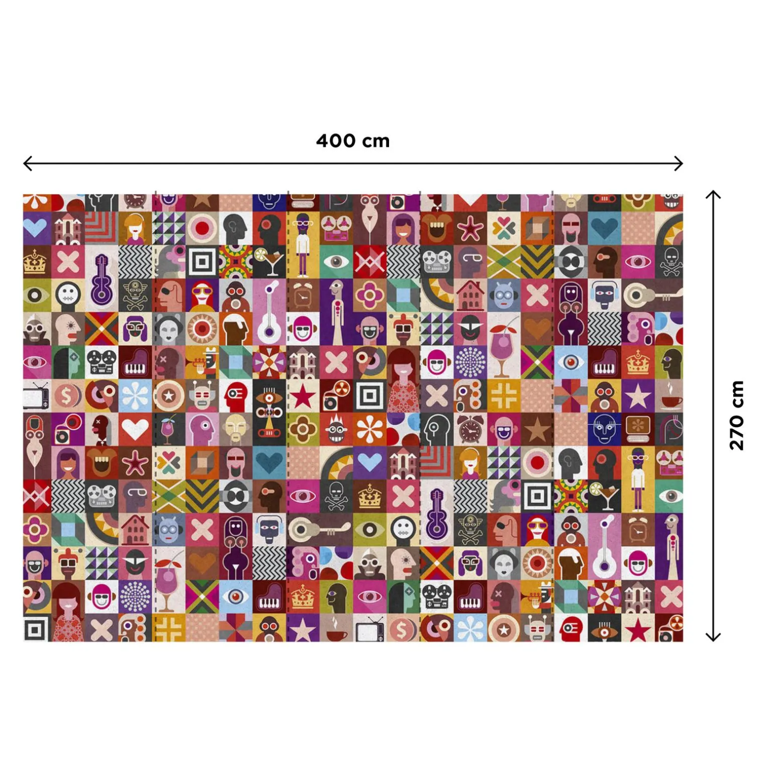 Papier peint panoramique XL PELMEL 400 x 270 cm multicolore - 4MURS