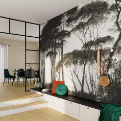 Papier peint panoramique XL BOSQUET 400 x 270 cm anthracite - 4MURS