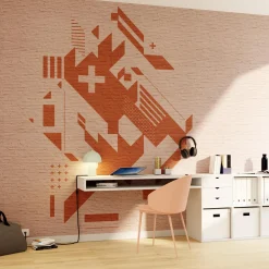 Papier peint panoramique XL JASPE 400 x 270 cm orange - 4MURS