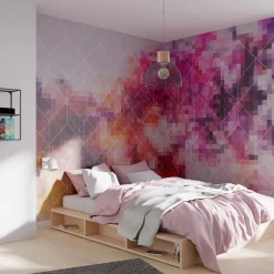 Papier peint panoramique XL PIXELCOLORS 400 x 270 cm rose fuchsia et orange sanguine