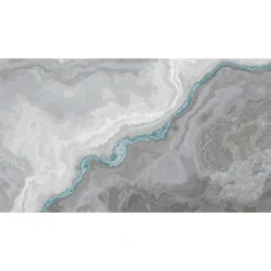 Papier peint panoramique XXL MARMOR 500 x 270 cm gris perle et bleu azuréen