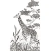 Papier peint panoramique L BLACK JUNGLE GIRAFE 150 x 270 cm - 4MURS