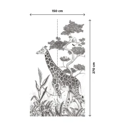 Papier peint panoramique L BLACK JUNGLE GIRAFE 150 x 270 cm - 4MURS