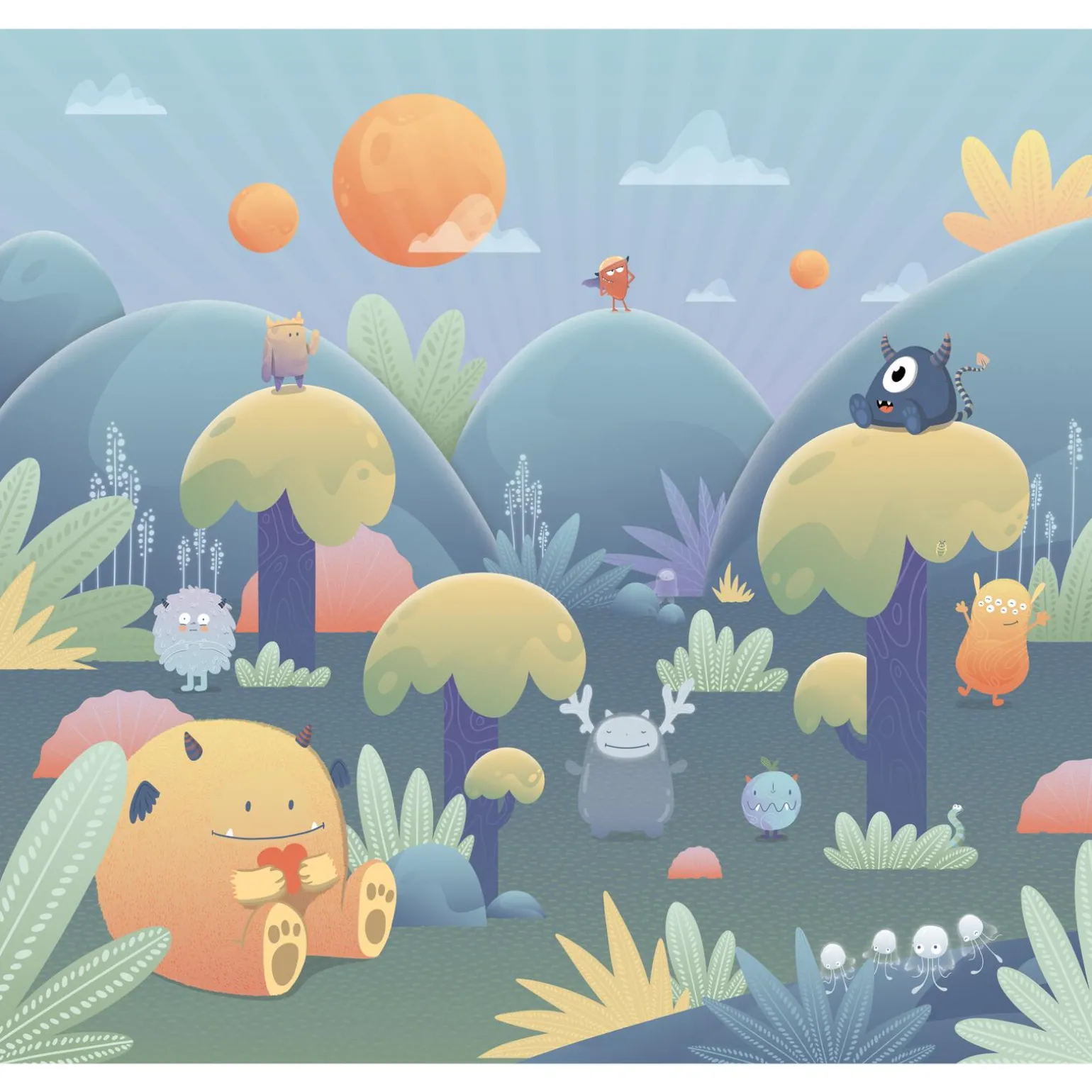 Papier peint panoramique XL MONSTER PARADISE 300 x 270 cm - 4MURS