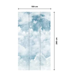Papier peint panoramique L BLUE CLOUDS 159 x 280 cm - 4MURS