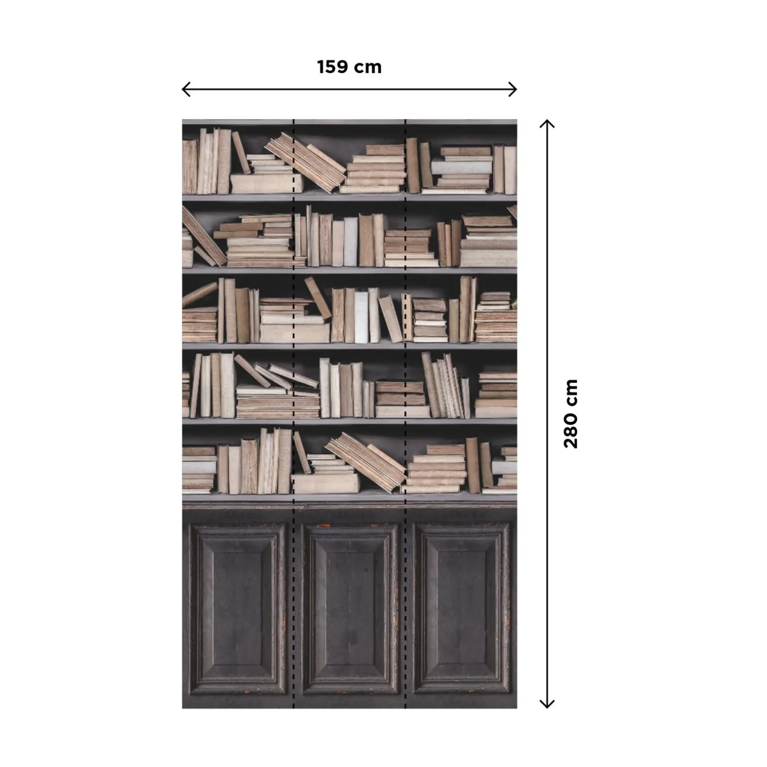 Papier peint panoramique L BOOKSHELF 159 x 280 cm - 4MURS