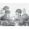 Papier peint panoramique XL BEAULIEU 371 x 280 cm noir et blanc