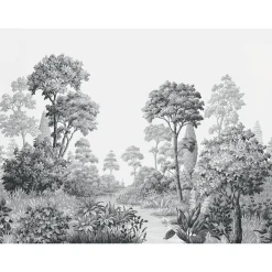Papier peint panoramique XL BEAULIEU 371 x 280 cm noir et blanc