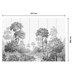 Papier peint panoramique XL BEAULIEU 371 x 280 cm noir et blanc