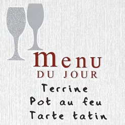 Papier peint vinyle MENU DU JOUR coloris écru - 4MURS