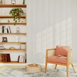 Papier peint vinyle STONE LIGHT coloris blanc - 4MURS