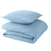 Parure de lit en coton lavé ZOHA bleu acier 260 x 240 cm - 4MURS
