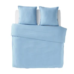Parure de lit en coton lavé ZOHA bleu acier 260 x 240 cm - 4MURS