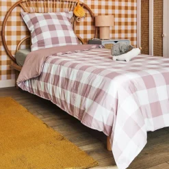 Parure de lit en coton lavé EMMA coloris mauve 140 x 200 cm - 4MURS