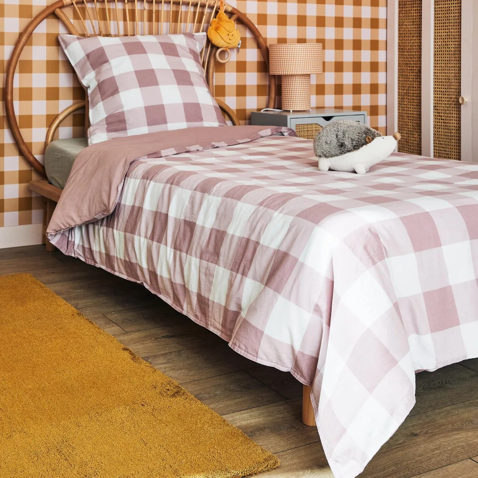 Parure de lit en coton lavé EMMA coloris mauve 140 x 200 cm - 4MURS