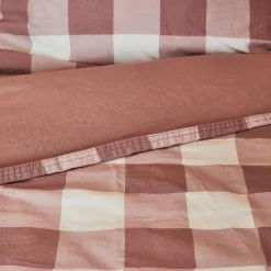 Parure de lit en coton lavé EMMA coloris mauve 140 x 200 cm - 4MURS