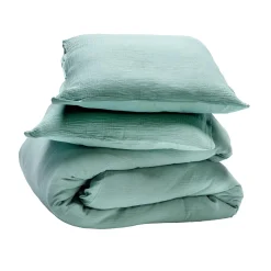 Parure de lit en gaze de coton ANOKIAS amande 240 x 260 cm - 4MURS