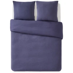 Parure de lit en gaze de coton ANOKIAS bleu marine 240 x 220 cm