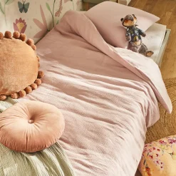 Parure de lit en gaze de coton ANOKIAS rose 240 x 260 cm - 4MURS
