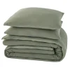 Parure de lit en gaze de coton ANOKIAS kaki 240 x 260 cm - 4MURS